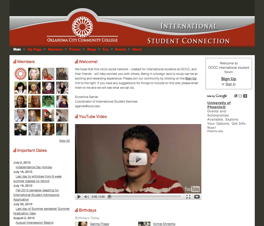 Social networking site created for international students