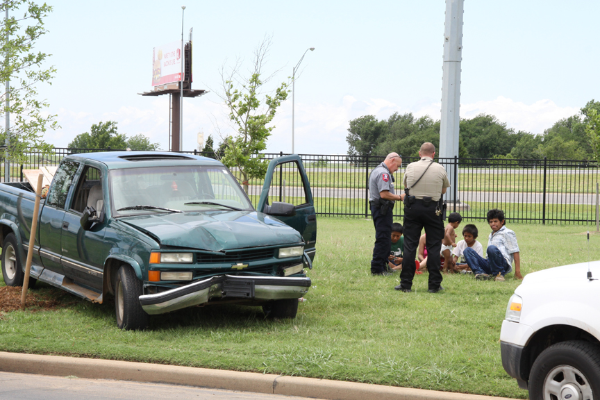 Pickup leaves highway, crashes onto OCCC campus