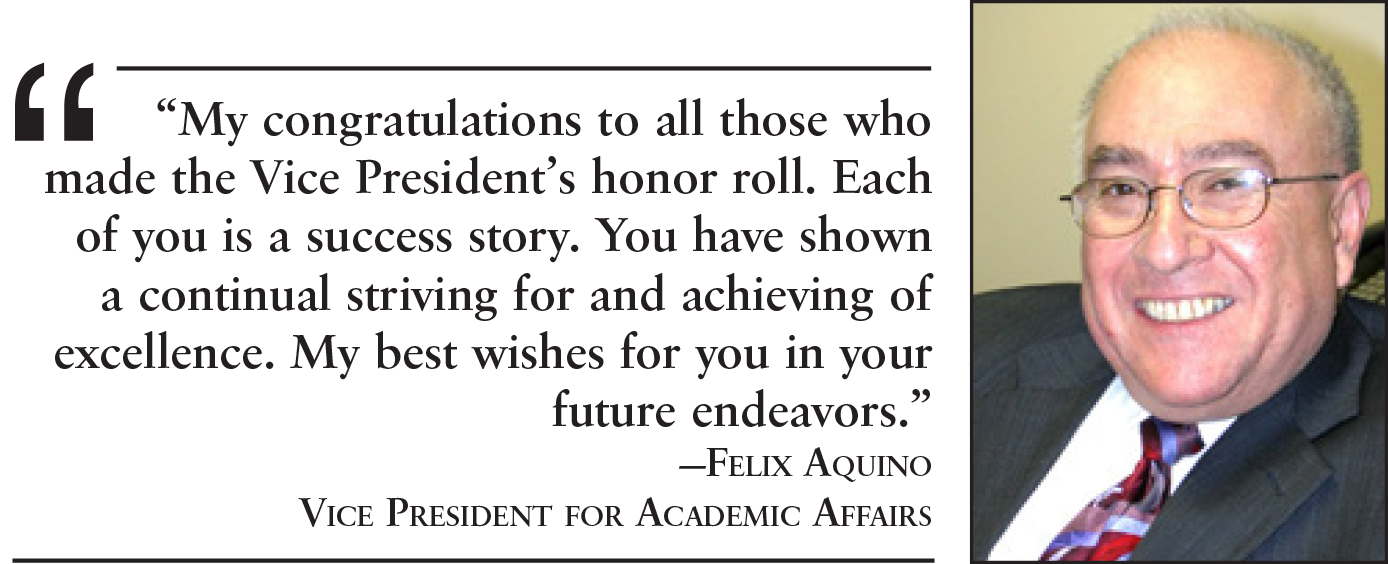 Vice President’s honor roll recipients named