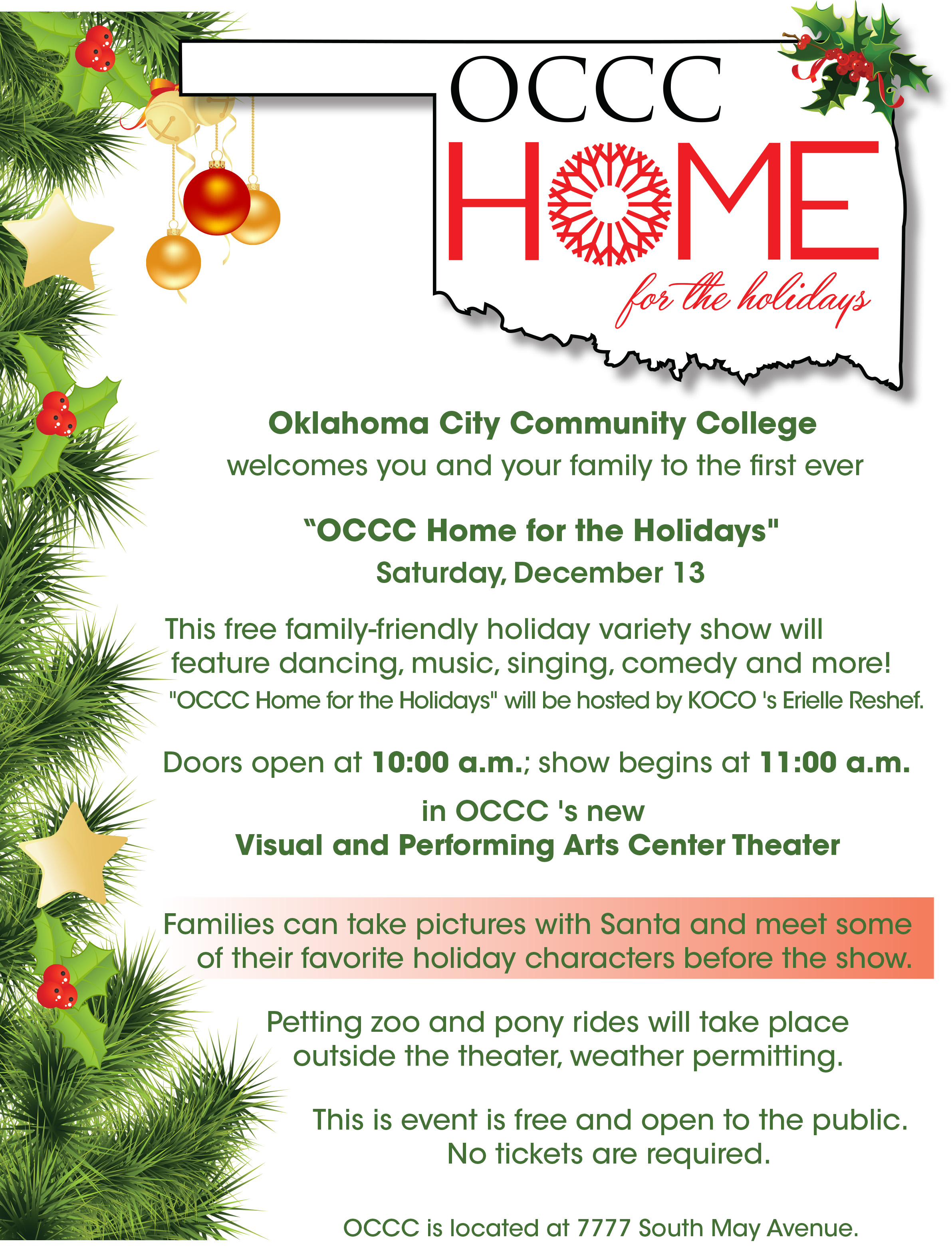 Family-friendly holiday show scheduled for Dec. 13