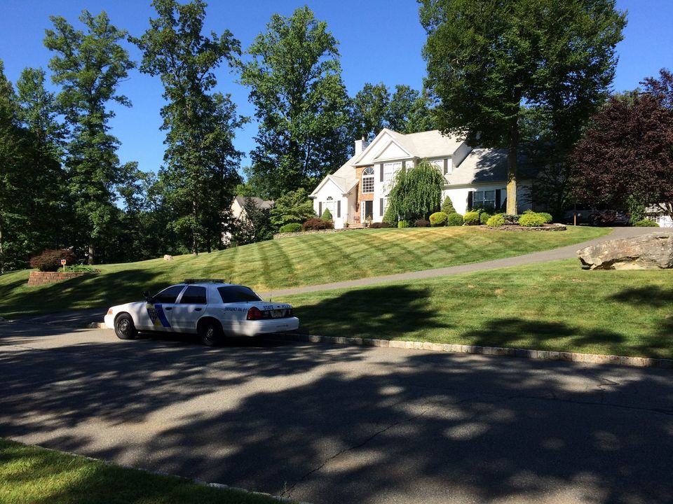 House and police car of off-duty state trooper