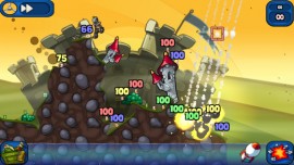 Worms 2 game play screenshot