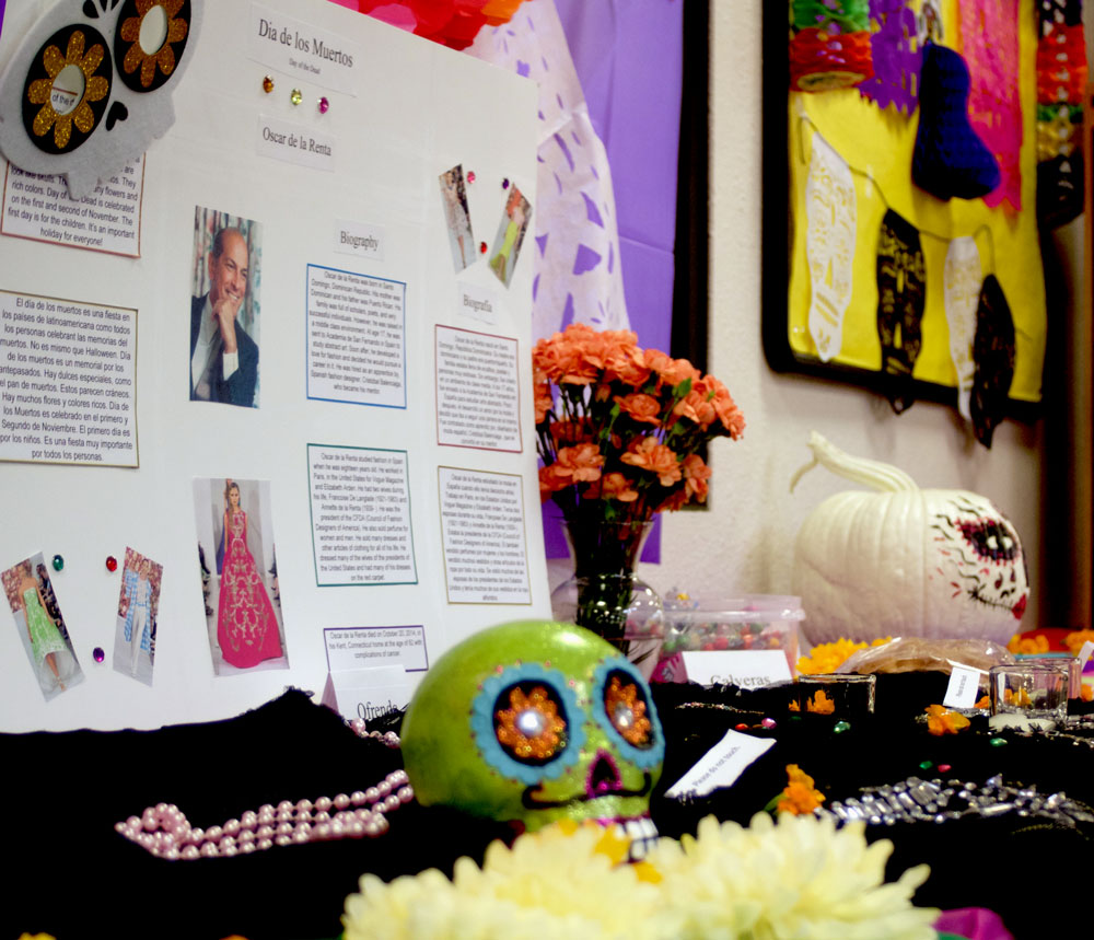 Students present Dia de Los Muertos display