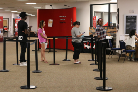 With a slight dip in enrollment, the line to meet with advisors may be shorter than usual. Photo by Tyler Adams/Pioneer