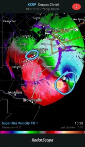 Radar of Corpus Christi during the storm. Photo provided by Chance Neal 