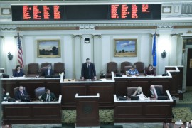 House Speaker Charles McCall opens Monday's special session of the Oklahoma legislature. Photo by Savannah Melher