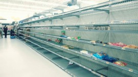 Wal-Mart shelves empty in Jacksonville, Florida. Photo provided by Rhonda Melher