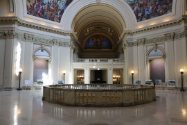 Fourth floor rotunda of the Oklahoma State Capitol remains quiet. State Lawmakers put special session on hold as they hammer out a new budget deal. Photo by Cici Simon